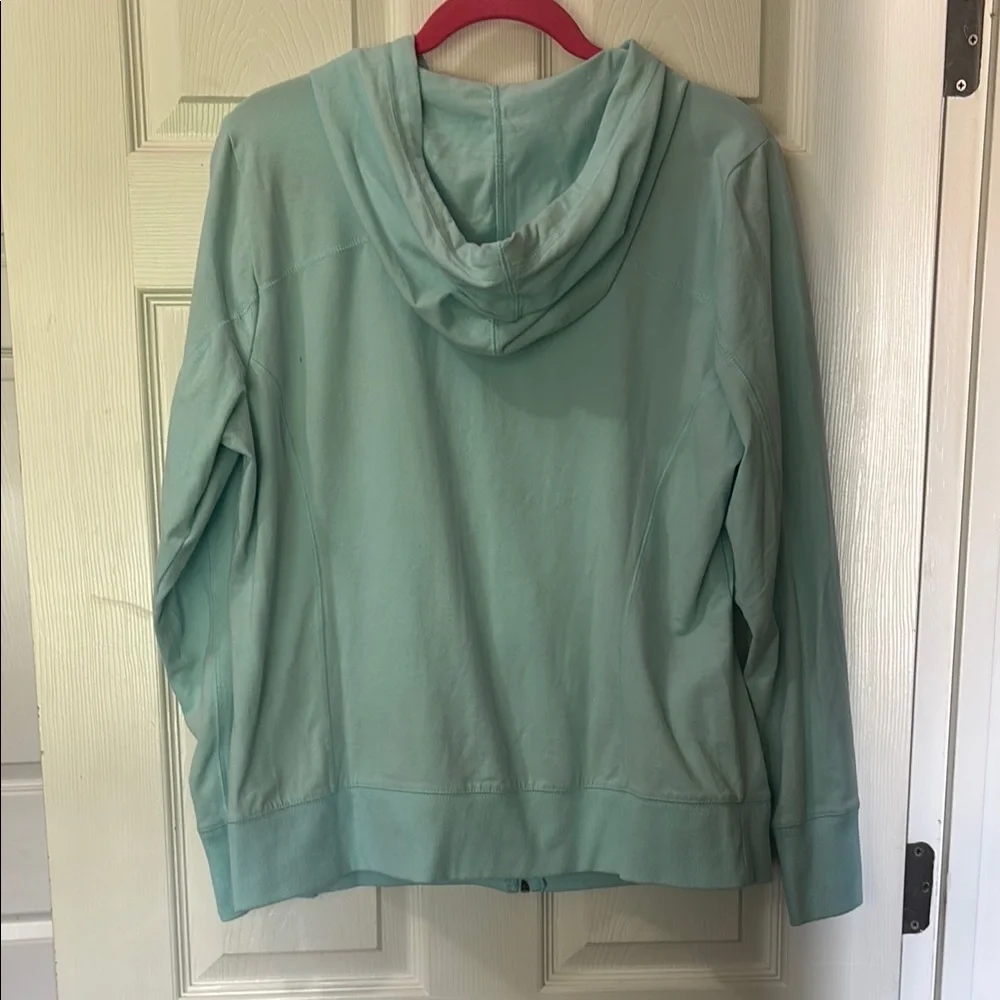 LAST CALL Versatile mint zip front Hoodie Jacket with Soft Fabric - Picture 3 of 3